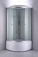 Гидробокс Sansa, рама сатин, стекло фабрик-белый, без форсунок 900*900*(400) 2150 мм
