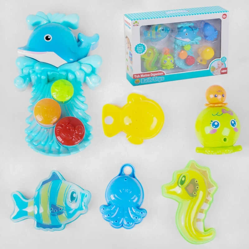 Гра для ванни SL 87033 "Морські мешканці", восьминіг з тріскачкою, 4 лієчки, фото 1