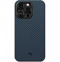 Чехол накладка Pitaka MagEZ Case 3 Twill 600D на iPhone 14 Pro Black/Blue KI1408P чехол на айфон 14 про