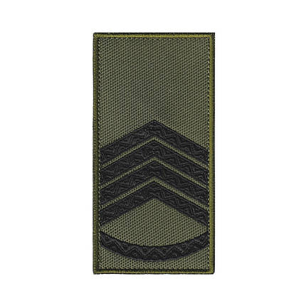 Вишитий погон головного сержанта ЗСУ олива на липучці., фото 1
