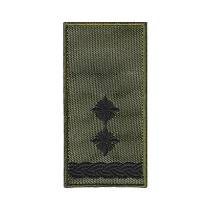 Вишитий погон підполковника ЗСУ олива на липучці., фото 1