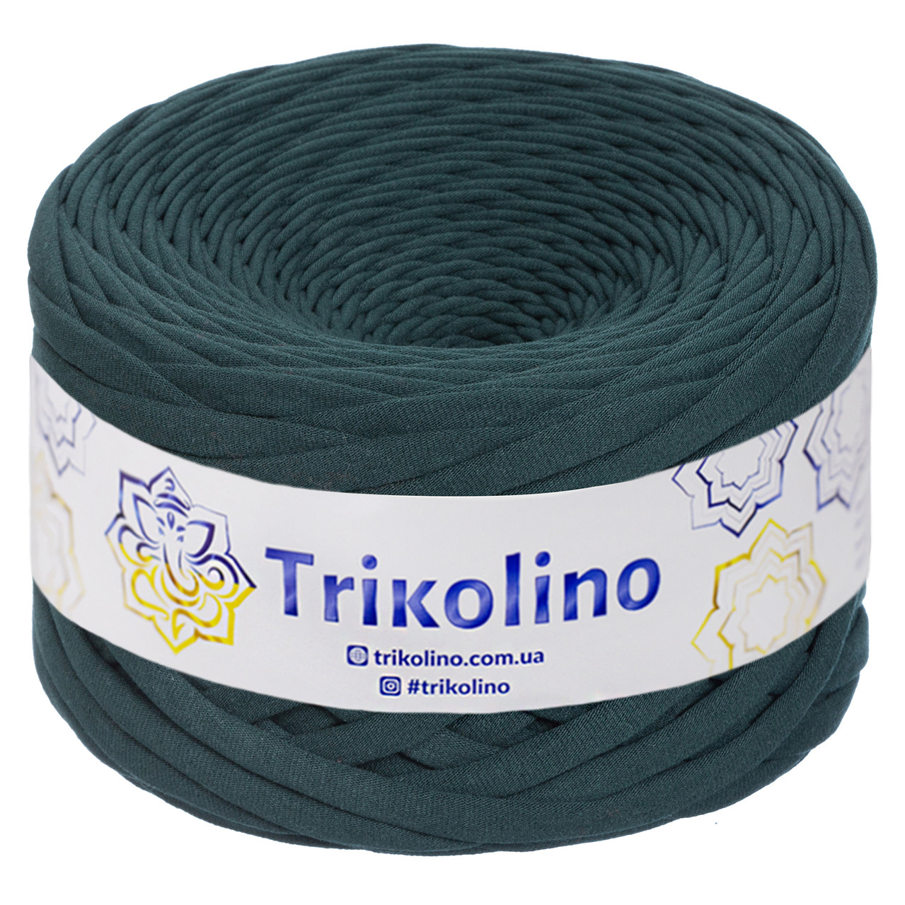 Трикотажна пряжа Trikolino, 7-9 мм., 100 м., Темно-зелений, нитки для в'язання, фото 1