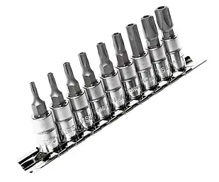 Набір головок з насадкою TORX 5-граней 1/4" 9ед.
