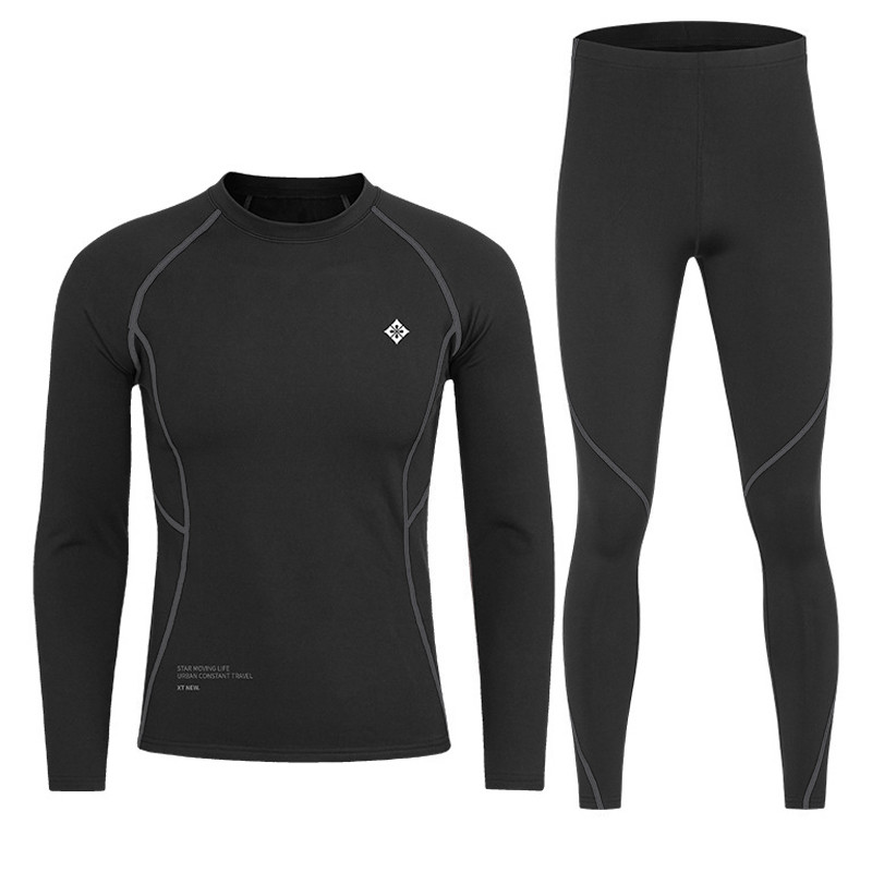 Термобілизна чоловіча XINTOWN NYXT16XJCT Black-Gray 2XL утеплена холодостійка з линими рукавами на флісі 1 шт.