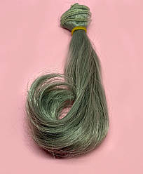 Волосся для ляльок, Kerr Ye Luoli, прямі каре, колір Попільний (№ 19), довжина 15 см