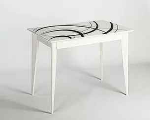 Кухонний стіл склом Мілан Diamond Glass нерозкладний Askalon з масиву дерева, колір на вибір, фото 1