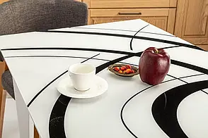 Кухонний стіл склом Мілан Diamond Glass нерозкладний Askalon з масиву дерева, колір на вибір, фото 3