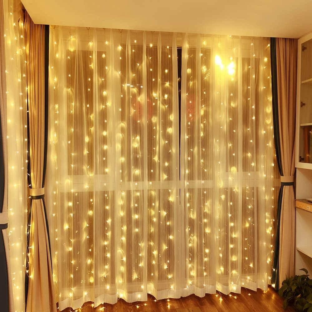 Гірлянда штора 2х2 м Xmas 160 led WW-9 Теплий білий на мідному дроті+з'єднувач