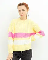 Шерстяной свитер с полосатыми вставками