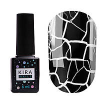 Гель-лак Kira Nails Crack Effect Black с эффектом трещин для кракелюра черный, 6 мл
