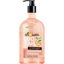 Освіжаючий гель для душа Персик+Комбуча Bielenda SHOWER COCTAIL 400мл