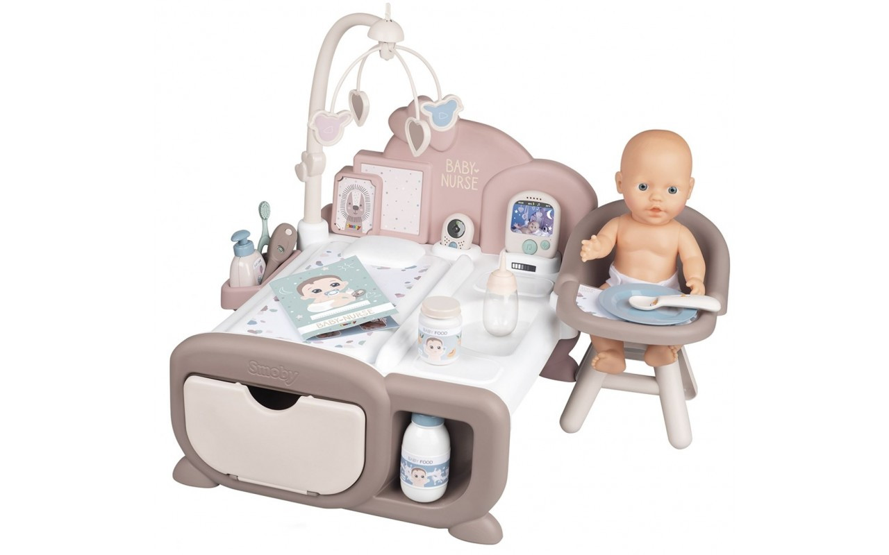 Ігровий центр Smoby Toys Baby Nurse Дитяча кімната зі звуковими ефектами, з пупсом та аксесуарами