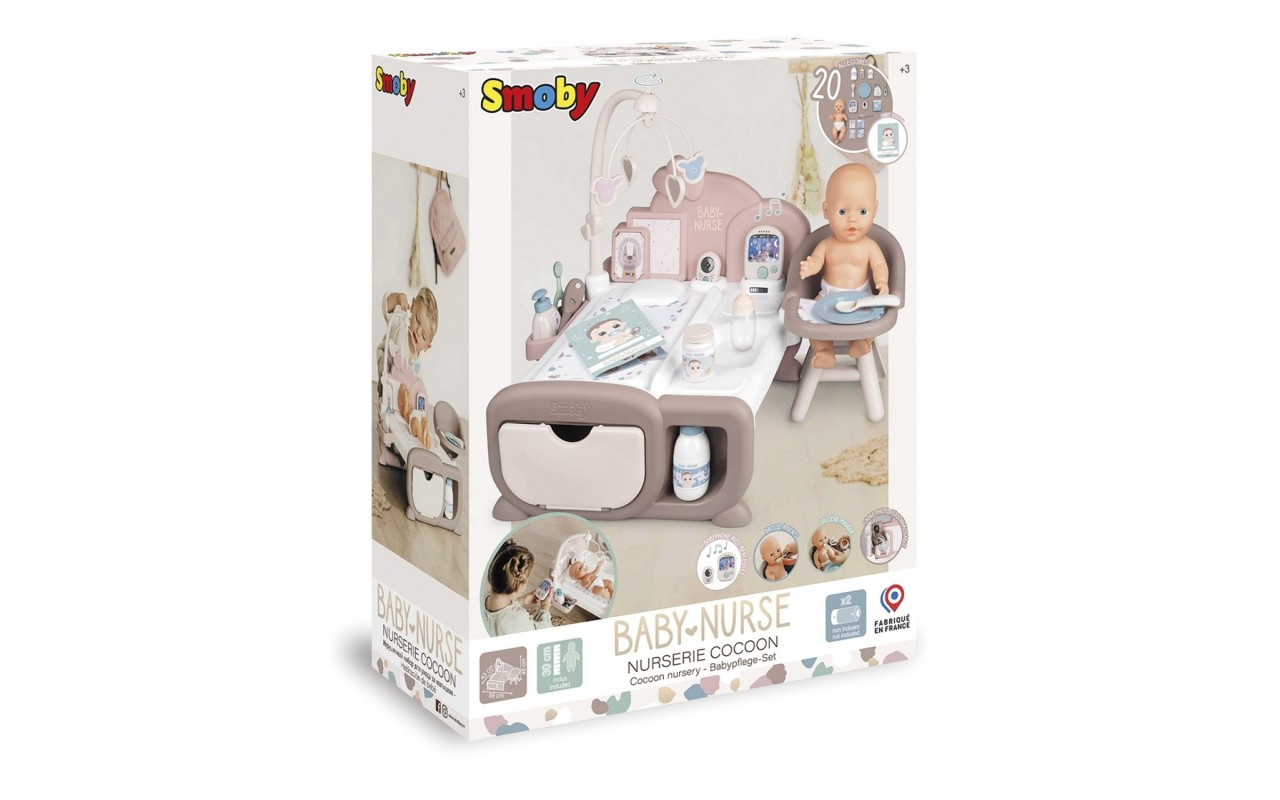 Игровой центр Smoby Toys Baby Nurse Детская комната со звуковыми эффектами, с пупсом и аксессуарами - фото 4 - id-p654306460