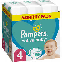 Подгузник Pampers Active Baby Maxi Размер 4 (9-14 кг), 180 шт. (8006540032725)