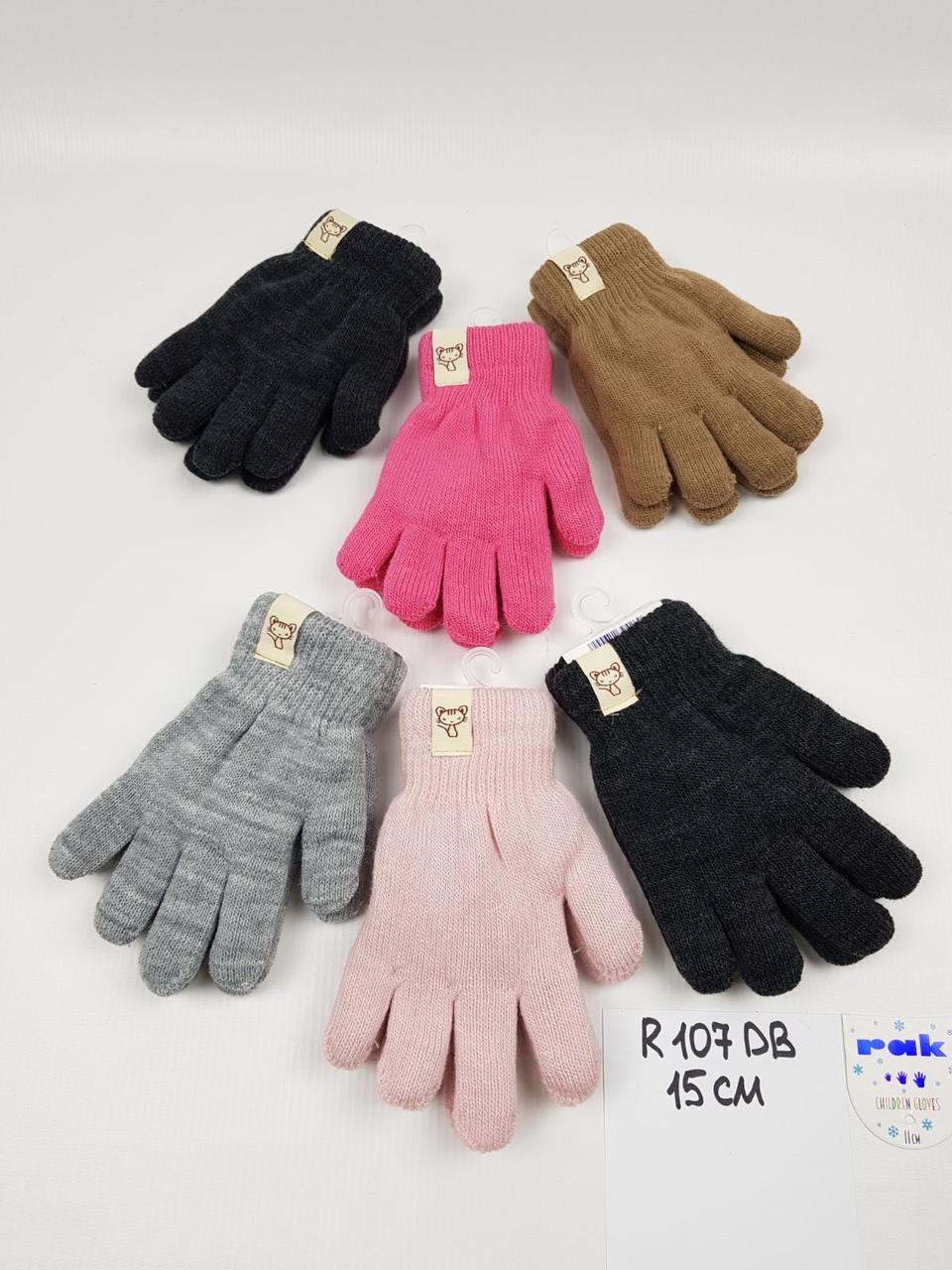 Дитячі польські утеплені рукавиці для дівчат р. 15 см (4-6 р) (6 шт. набір)