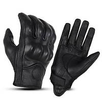Перчатки мотоциклетные кожаные с защитой костяшек SUOMY XL для сенсорных экранов черный