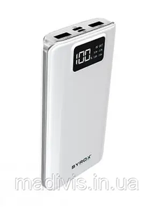 Потужний портативний повербанк Power Bank SYROX PB107, 20000 mAh White білий