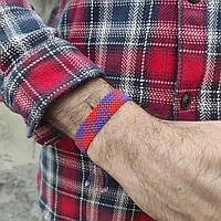 Чоловічий браслет ручного плетіння макраме "Мерет" CHARO DARO (помаранчево-фіолетовий)
