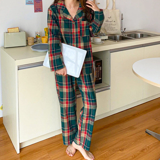 Штани піжамні Різдвяі Bonntee S зелено-червоний картаті, фото 1