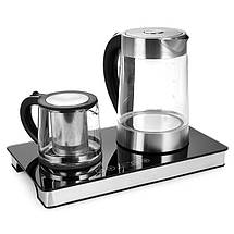 Електрочайник прозорий PROFI COOK PC-TKS 1056 для кави та чаю Електричний чайник з регулятором температури, фото 4