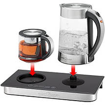 Електрочайник прозорий PROFI COOK PC-TKS 1056 для кави та чаю Електричний чайник з регулятором температури, фото 2
