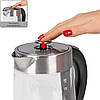 Електрочайник прозорий PROFI COOK PC-TKS 1056 для кави та чаю Електричний чайник з регулятором температури, фото 5