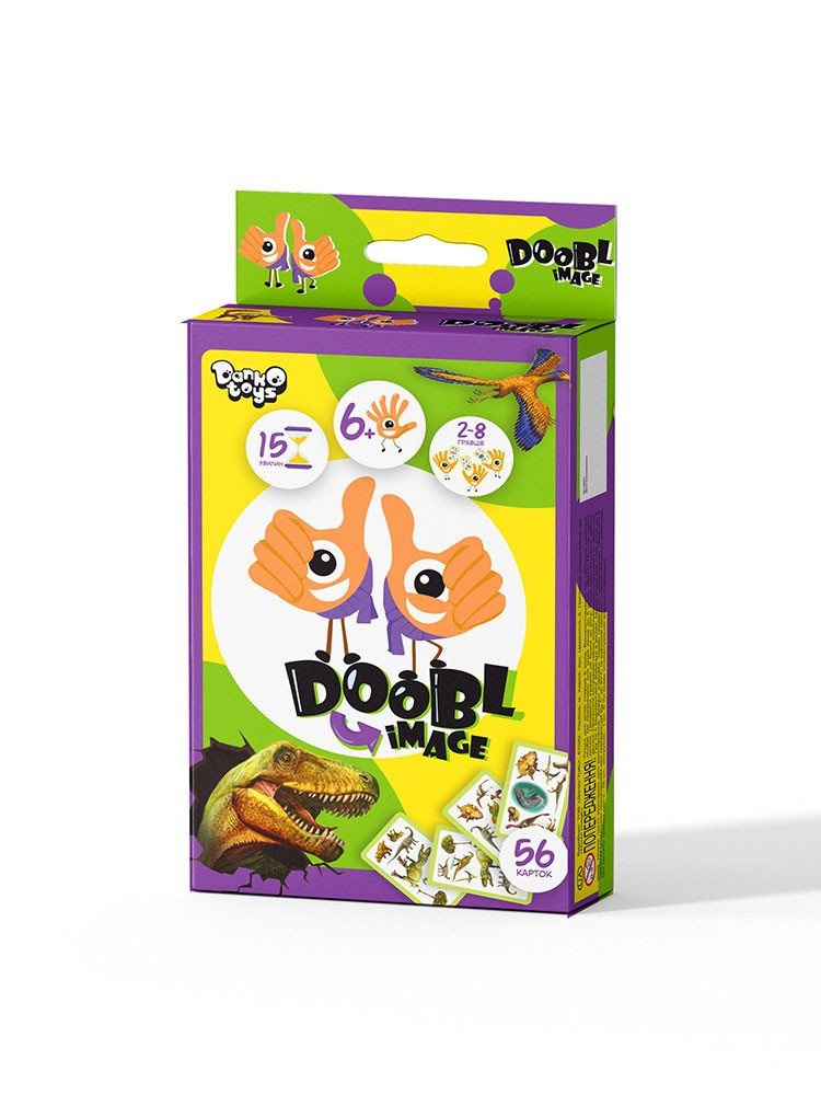 Гра настільна Danko Toys Doobl Image mini Динозаври (добль, знайди пару) (Укр) (DBI-02-05U)