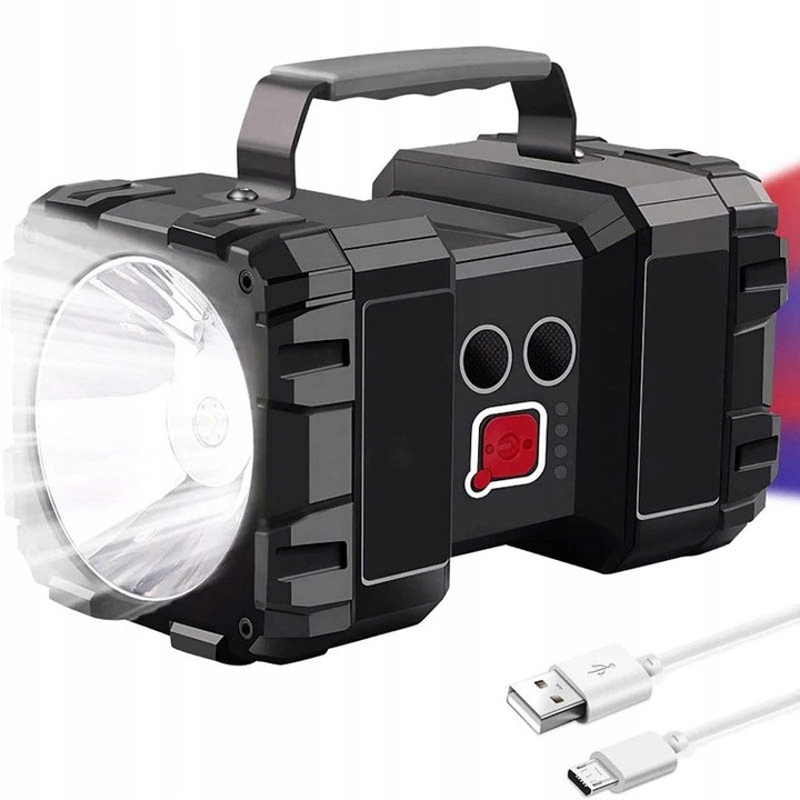 Фонарик аккумуляторный LED Мощный фонарик повербанк USB Аварийный фонарик LED - фото 8 - id-p1718657542