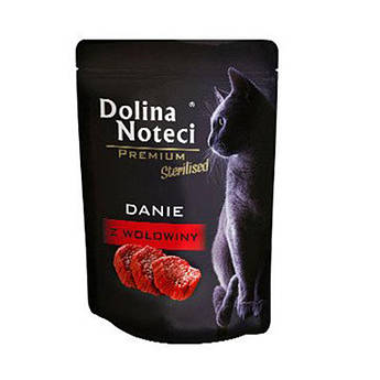 Вологий корм для стерилізованих котів з яловичиною Dolina Noteci Danie 85 гр