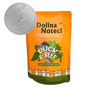 Вологий корм для котів з качкою та яловичиною Dolina Noteci Superfood 85 гр