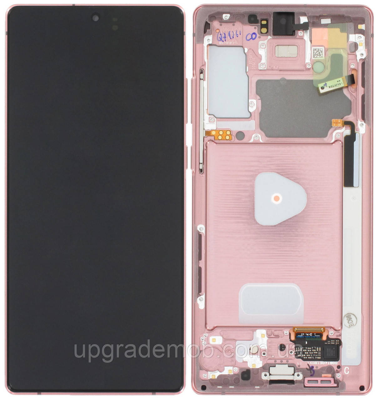 Дисплей модуль тачскрин Samsung N980 Galaxy Note 20/N981 чорний Amoled оригінал сервісне паковання з рамкою