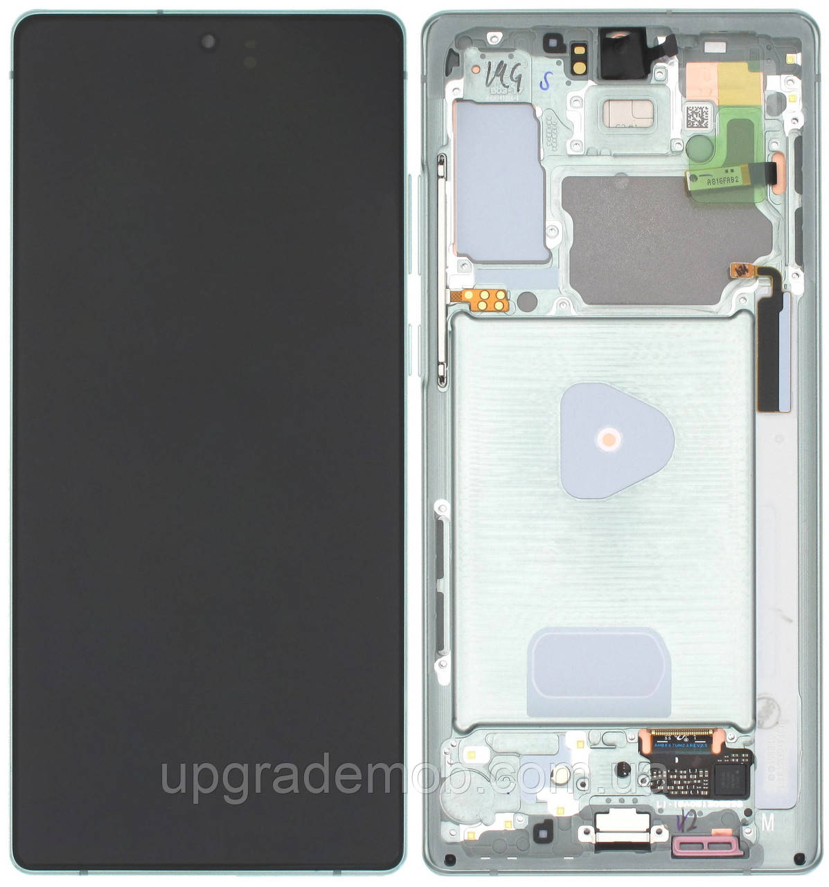 Дисплей модуль тачскрин Samsung N980 Galaxy Note 20/N981 чорний Amoled оригінал сервісне паковання з рамкою