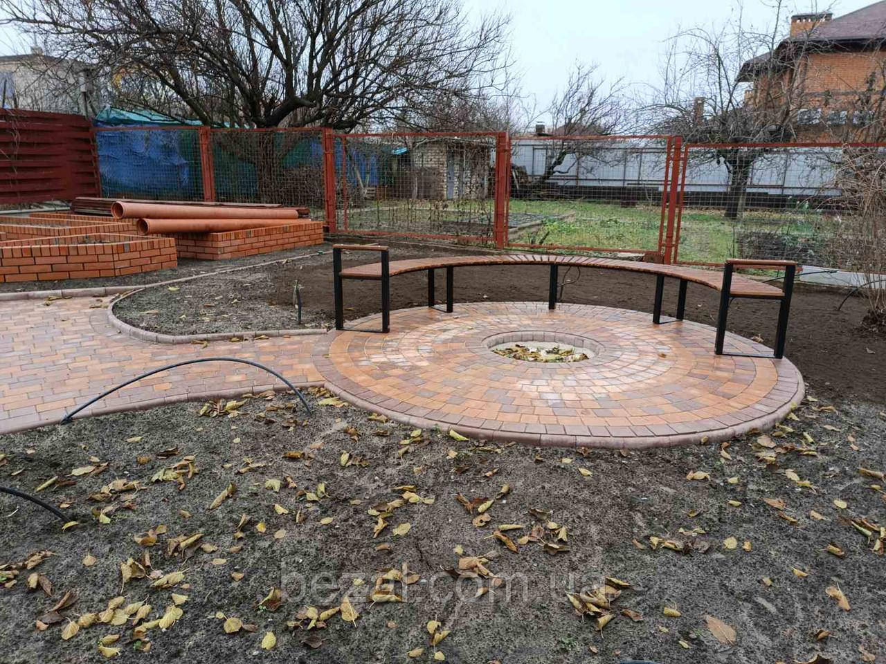 Лавка садово-паркова Півколо чорна 1500*400*450 Kompred OL633, фото 1
