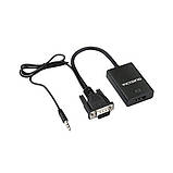 VGA на Hdmi кабель конвертер перехідник-перетворювач адаптер ВГА сигналу з аудіо на Hdmi, фото 7