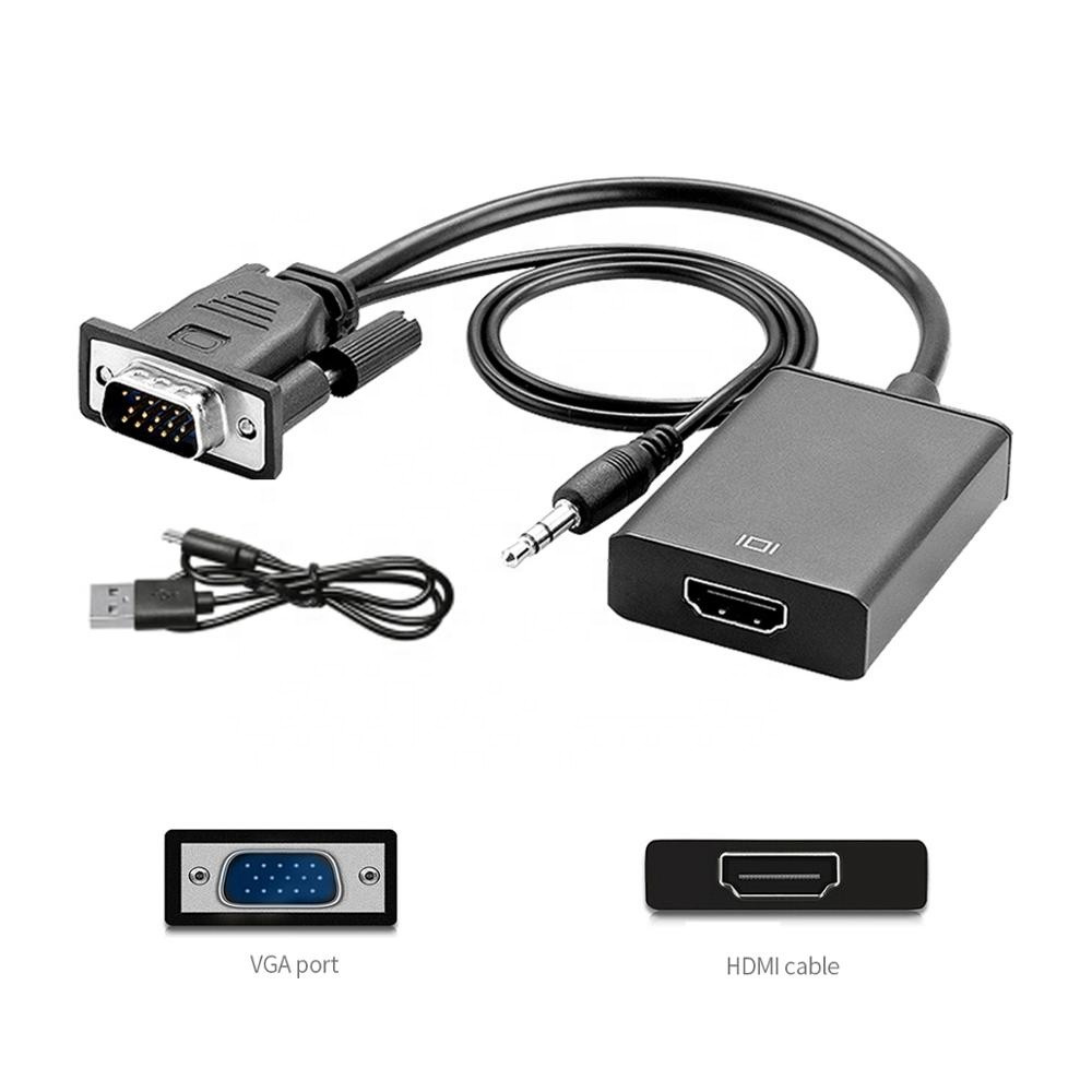 VGA на Hdmi кабель конвертер перехідник-перетворювач адаптер ВГА сигналу з аудіо на Hdmi