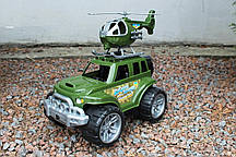 Іграшка Військовий джип з вертольотом Набір для дітей Іграшкова військова машинка з вертольотом