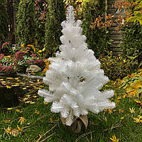 Новорічна штучна лита ялинка 70 см Premium в мішковині біла