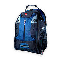 Міський рюкзак з чохлом від дощу 37 л, три відділення, USB роз"єм, розмір: 50*30*25 см, синій