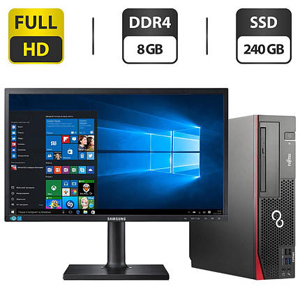 ПК+Монітор Fujitsu Esprimo D556 SFF/ i5-6500/ 8GB RAM/ 240GB SSD/ HD 530+Samsung LS24E65UPLXCI 23.6" 1920x1080, фото 1
