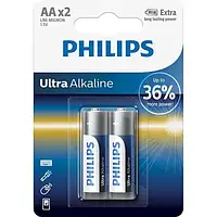 Батарейка Philips Ultra Alkaline LR6E2B/10 Dark Gray AA