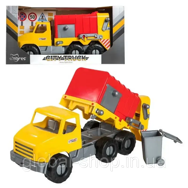 Іграшкова вантажівка, сміттєвоз "City Truck" (39369) з контейнером. Спецтехніка