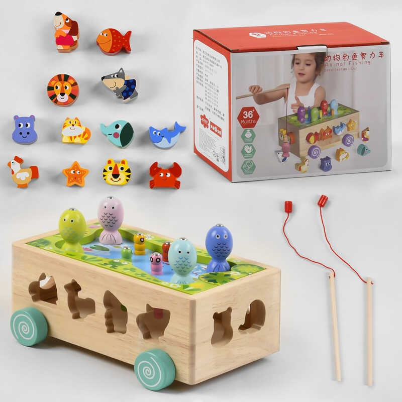 Дерев'яна гра C 45220 (24) логіка-сортер, магнітна рибалка, в коробці