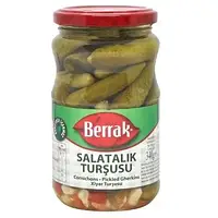 Мариновані огірки "Gherkins Pickles" 370 мл.,ТМ " Berrak"