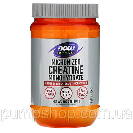 Креатин моногідрат Now Foods Sports Micronized Creatine Monohydrate 500 г, фото 1