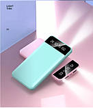 Power bank 20000 mAh Блакитний Зовнішній акумулятор Портативна зарядка Powerbank 2USB LED ліхтар, фото 5