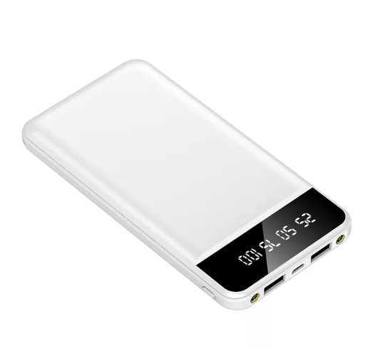 Power bank 20000 mAh Білий Зовнішній акумулятор Портативна зарядка Powerbank 2USB LED ліхтар