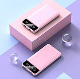 Power bank 20000 mAh Блакитний Зовнішній акумулятор Портативна зарядка Powerbank 2USB LED ліхтар, фото 3