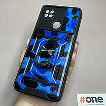 Чохол для Xiaomi Redmi 9C камуфляжний із шторкою чохол на телефон сяомі редмі 9с синій S9F, фото 4
