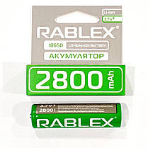 Акумулятор Rablex Li-Ion 18650 3.7V 2800mAh для ліхтариків, фото 4