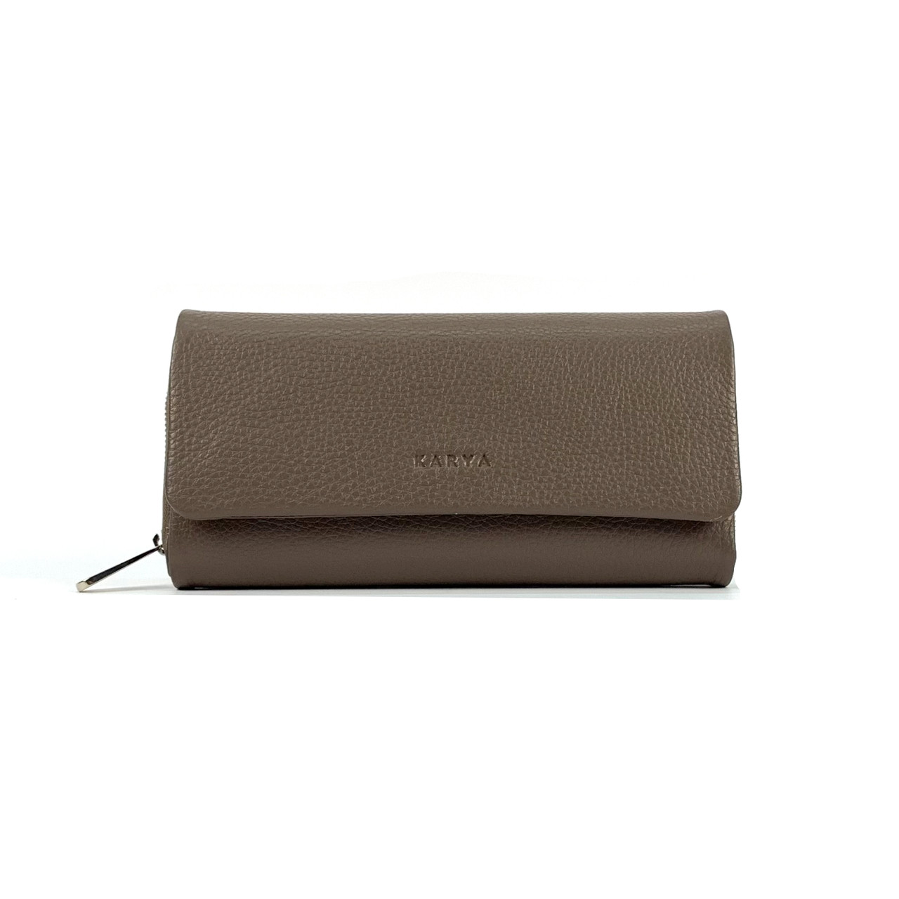 Жіночий шкіряний гаманець на магніті Karya 11131-51 коричневий, фото 1